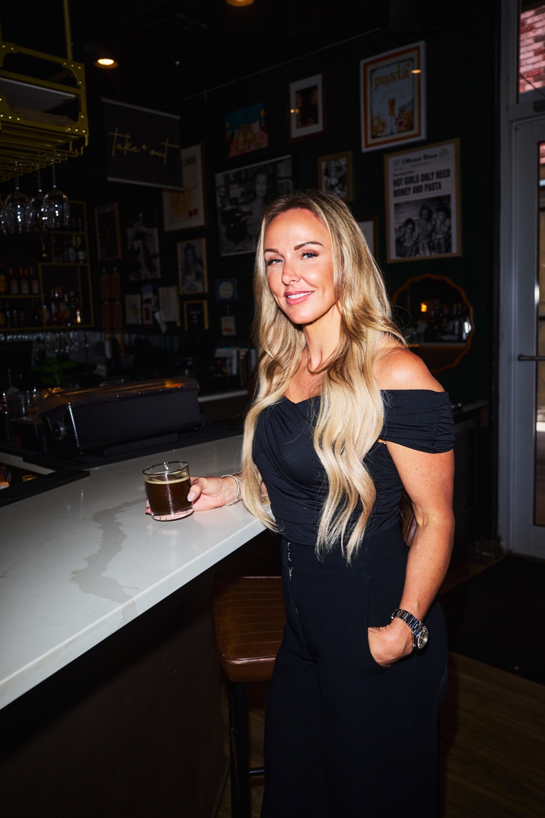 Guest enjoying a drink at the Pastaio bar